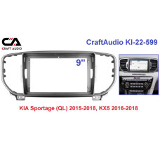 Перехідна рамка CraftAudio KI-22-599 KIA Sportage (QL) 2015-2018, KX5 2016-2018 9"