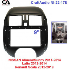 Перехідна рамка CraftAudio NI-22-178 NISSAN Almera/Sunny 2011-2014 9"