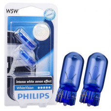 Комплект галогенових ламп PHILIPS 12961NBVB2 W5W 12V 5W W2,1x9,5d WhiteVision