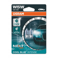 Комплект галогенових ламп Osram W5W 12V 5,20 W W2.1x9.5d Cool Blue Intense Next Gen +100% 2шт/блістер (2825CBN-02B)