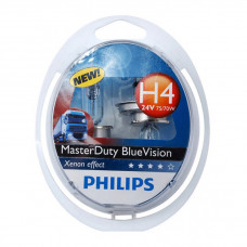 Комплект галогенових ламп PHILIPS 13342MDBVS2 H4 75/24V 70W P43t MasterDuty BlueVision