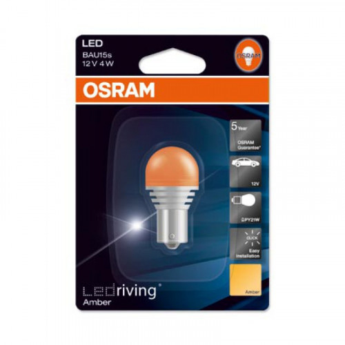 Комплект світлодіодних ламп OSRAM  7557YE PY21W Premium 12V BAU15s 2 шт. blister