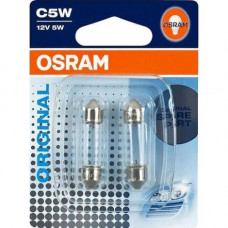 Комплект галогенових ламп OSRAM 6418-02B C5W 36mm 12V SV8.5-8 10X2 Blister