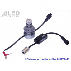 Лампа DRL+поворот+габарит Aled 1156 (P21W) 12V 1156V3