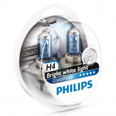 Комплект галогенових ламп PHILIPS 12342CVSP H4 60/55W P43t 12V CristalVision+2xW5W