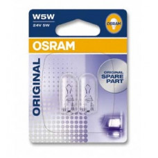 Комплект галогенових ламп OSRAM 2845-02B W5W 24V W2.1X9.5D 10X2 Blister