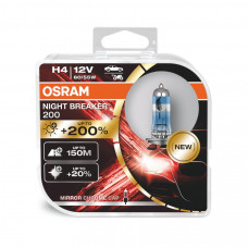 Комплект галогенових ламп OSRAM 64193NB200-HCB H4 Night Breaker +200% 60/55W P43T 12V HardDuopet