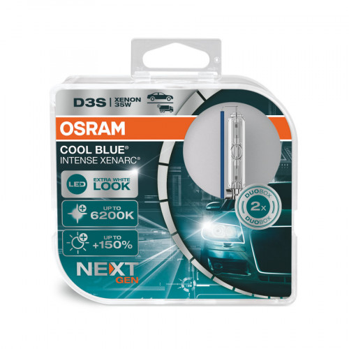 Комплект ксенонових ламп Osram D3S 35W PK32D-5 Cool Blue Intense Next Gen +150% 1 лампа (66340CBN-HCB)