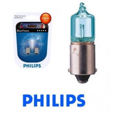 Комплект галогенових ламп PHILIPS 12036BVB2 BlueVision H6W 12V 6W BAX9s