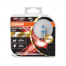 Комплект галогенових ламп OSRAM 64210NB200-HCB H7 Night Breaker +200% 12V 55W PX26d HardDuopet