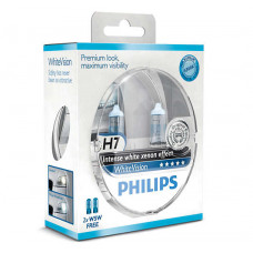 Комплект галогенових ламп PHILIPS 12972WHVSM H7 12V 55W PX26d WhiteVision +60%(4300K)