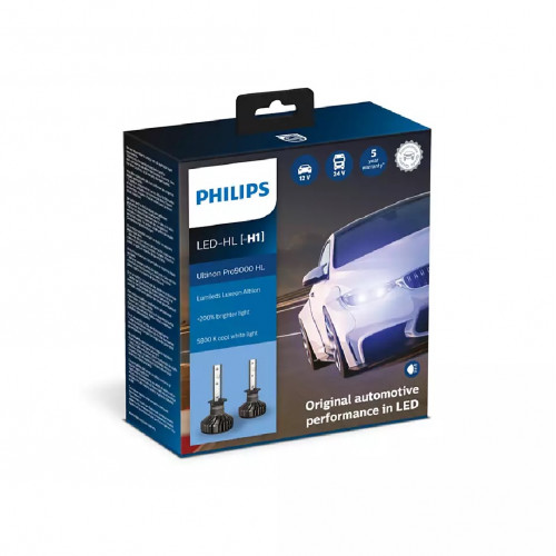 Комплект світлодіодних ламп PHILIPS H1 11258U90CWX2 Ultinon Pro9000 +250% 12/24V