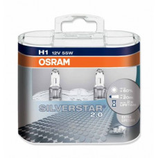 Комплект галогенових ламп OSRAM 64150SV2 SilverStar 2.0 H1 12V 55W P14.5S 10X2 HardDuopet