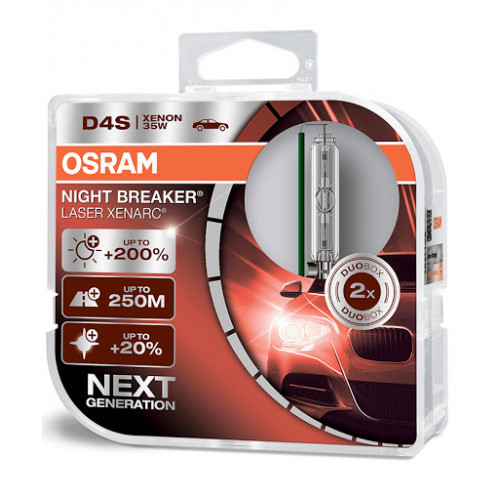 Комплект ксенонових ламп OSRAM 66440XNL-DUO Night Breaker Laser +200% D4S 85V 35W P32d-5 XENARC комплект