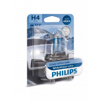 Галогенова лампа PHILIPS 12342WVUB1 H4 60/55W P43t 12V WhiteVisionUltra +60%(4300K)