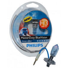 Комплект галогенових ламп PHILIPS 13336MDBVS2 H3 24V 70W PK22s MasterDuty BlueVision