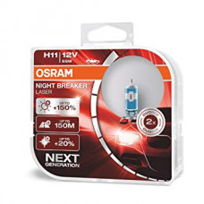 Комплект галогенових ламп OSRAM 64211NL H11 Night Breaker LASER NG +150% 12V 55W PGJ19-2 HardDuopet