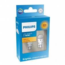 Комплект світлодіодних ламп Philips 11961AU60X2 W5W (T10) LED white Ultinon Pro6000 SI amber