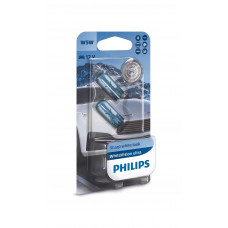 Комплект галогенових ламп Philips 12961WVUB2 W5W 12V W2.1X9.5d WhiteVision ultra +60% (3300K) 2шт./блістер