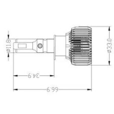 Комплект світлодіодних ламп Prime-X R Pro Н1 (5000K) (2 шт)