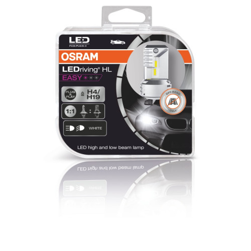 Комплект светодиодных ламп Osram 64193DWESY-HCB H4/H19 12V 6500K LEDriving 18/19W HL EASY