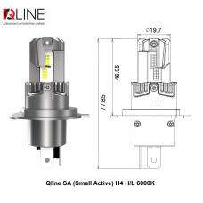 Комплект світлодіодних ламп Qline SA (Small Active) H4 H/L 6000K (2шт)