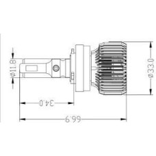 Комплект світлодіодних ламп Prime-X R Pro Н11 (5000K) (2 шт)