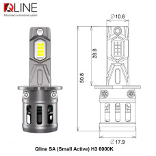 Комплект світлодіодних ламп Qline SA (Small Active) H3 6000K (2шт)