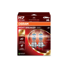 Комплект галогенових ламп Osram 64210NB220-2HB H7 Night Breaker +220% 55W 12V PX26d HardDuopet