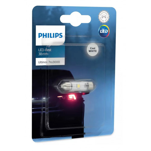 Світлодіодна лампа Philips 11854U30CWB1 Festoon 38mm LED Ultinon Pro3000 Blister 0.6W 12V