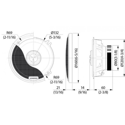 Коаксіальна акустична система Kenwood KFC-X134