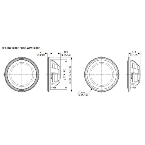 Сабвуфер Kenwood KFC-WPS1200F