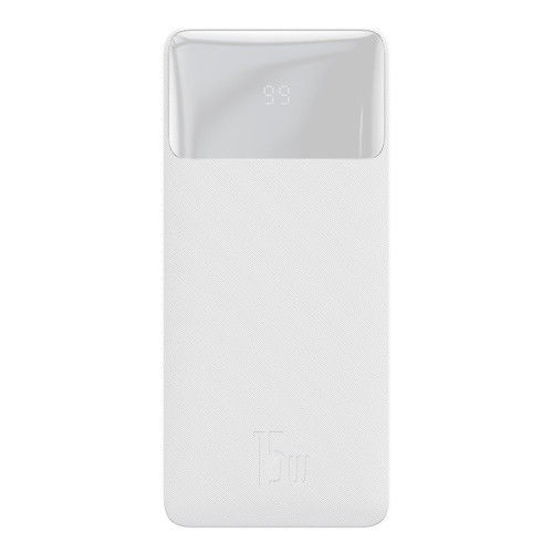 Повербанк Baseus Bipow Digital Display 20000mAh 15W 3A 2USB + Type-C білий