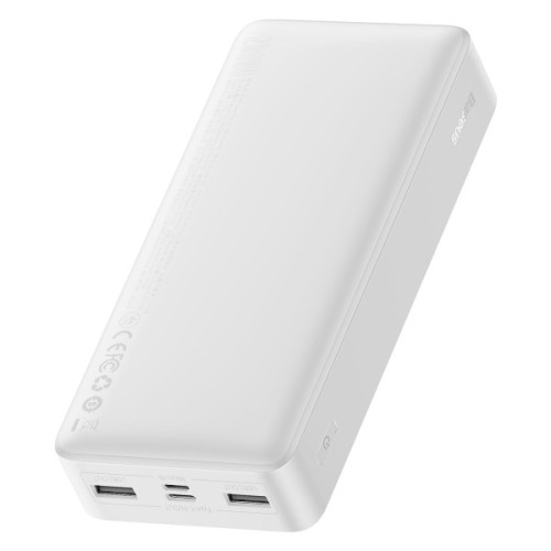 Повербанк Baseus Bipow Digital Display 20000mAh 15W 3A 2USB + Type-C білий