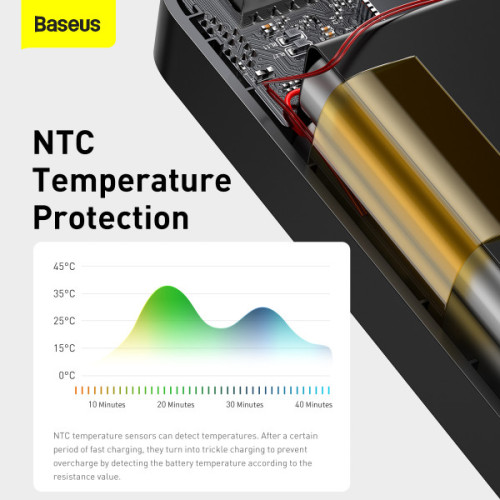 Повербанк Baseus Bipow Digital Display 30000mAh 15W 3A 2USB+Type-C чорний