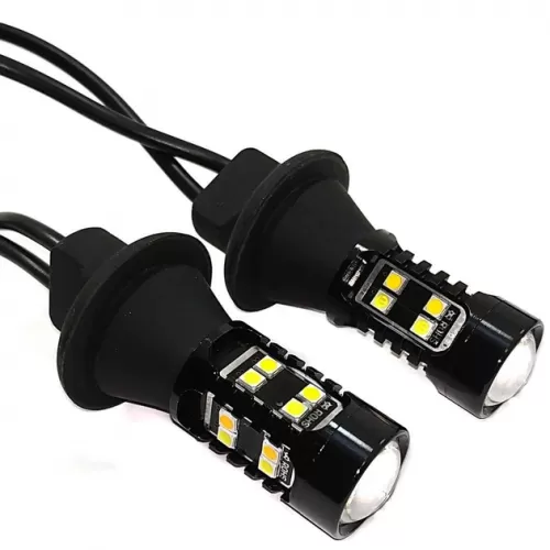 Денні ходові вогні Guarand DRL&Turn Light PY21W (BAU15S) Біло-жовтий