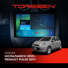 Штатна магнітола Torssen Nissan Micra/March 2010+, Renault Pulse 2011+ FL9 4+64Gb 4G Carplay DSP