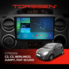 Штатна магнітола Torssen 2K Citroen C2, C3, Berlingo, Jumpy, Fiat Scudo F9332 4G Carplay DSP