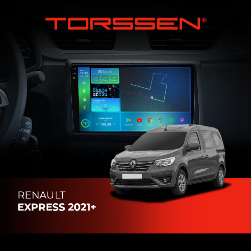 Штатна магнітола Torssen 2K DTS Renault Express 2021+ F9432 4G Carplay DSP