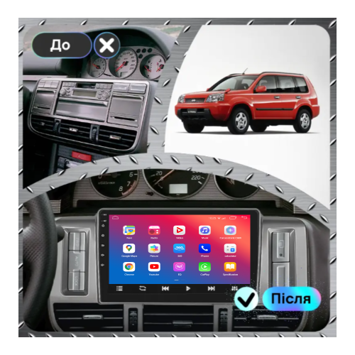 Штатний головний пристрій EasyGo NI901-G10 9 inch Nissan X-Trail 2001-2004