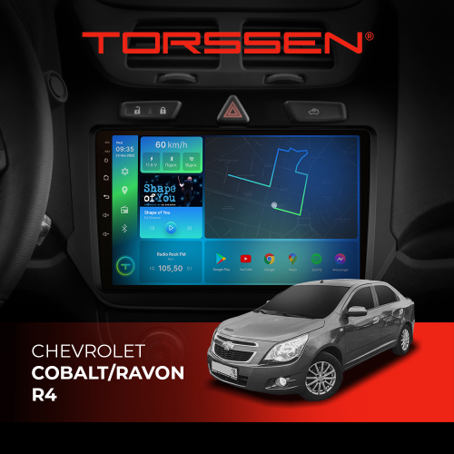 Штатна магнітола Torssen Chevrolet Cobalt/Ravon R4 FL9 4+64Gb 4G Carplay DSP