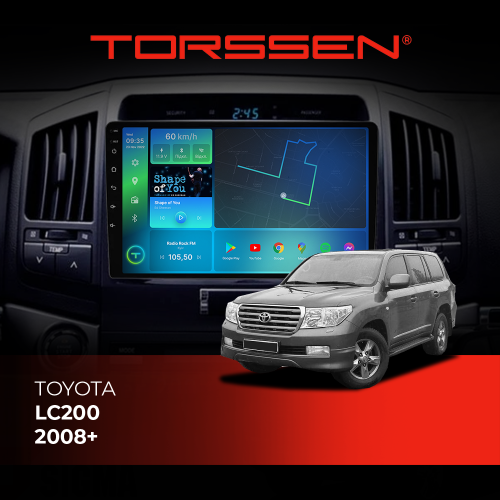 Штатная магнитола Torssen Toyota LC200 2008+ F108256 4G Carplay