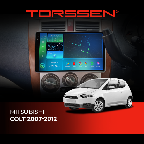 Штатна магнітола 2K Torssen Mitsubishi Colt 2007-2012 F96128 4G Carplay DSP