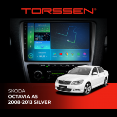 Штатна магнітола Torssen Skoda Octavia A5 08-13 silver FL10 4+64Gb 4G Carplay DSP