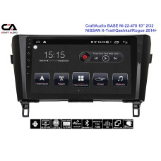 Штатна автомагнітола CraftAudio BASE NI-22-478 10" 2/32 NISSAN X-Trail/Qashkai/Rogue 2014+