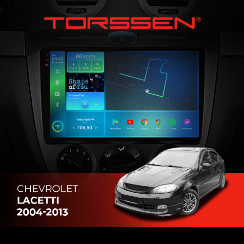 Штатна магнітола Torssen 2K Chevrolet Lacetti 04-13 F98256 4G Carplay DSP