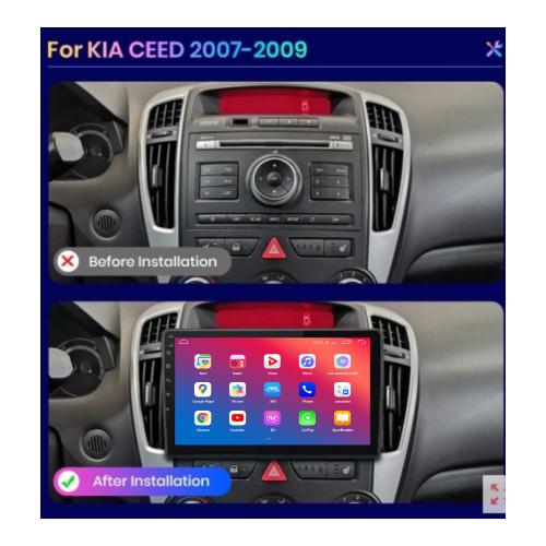 Штатний головний пристрій EasyGo KA922-G10 9inch Kia Ceed 2007-2009