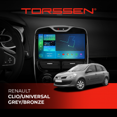 Штатна магнітола Torssen 2K Renault Clio/Universal Grey/Bronze F98256 4G Carplay DSP