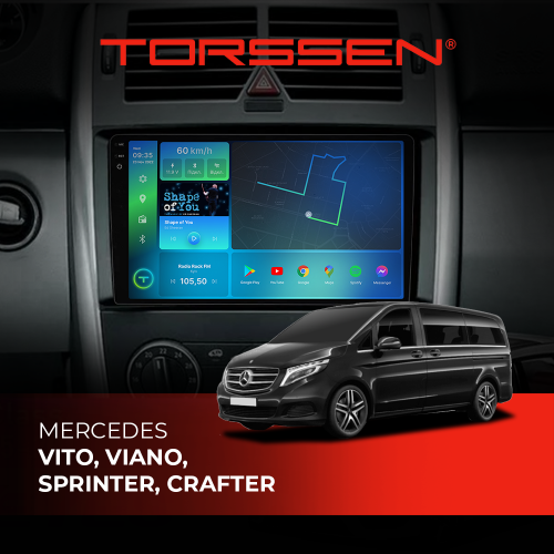 Штатна магнітола Torssen 2K DTS Mercedes Vito,Viano,Sprinter,Crafter F9432 4G Carplay DSP