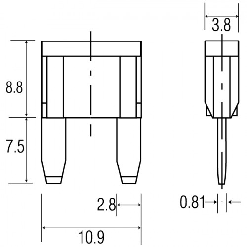 Запобіжники АТМ 10А 50 шт ACV 30.3950-10